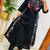  women pure cotton embroidered black kurta with pant