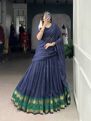 Tradition Woven in Gold Pure Chanderi Zari Work Chaniya Choli 1