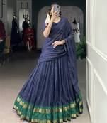 Tradition Woven in Gold Pure Chanderi Zari Work Chaniya Choli