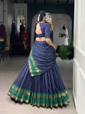 Tradition Woven in Gold Pure Chanderi Zari Work Chaniya Choli 3