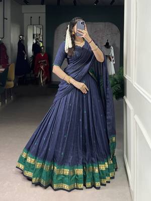 Tradition Woven in Gold Pure Chanderi Zari Work Chaniya Choli 4