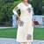 Floral Embroidered V-Neck Thread Work Straight Kurta With Palazzo