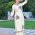 Floral Embroidered V-Neck Thread Work Straight Kurta With Palazzo