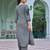 Floral Embroidered V-Neck Thread Work Straight Kurta With Palazzo