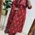  women pure cotton printed red kurta with pant and dupatta