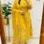  women pure cotton printed yellow kurta with pant and dupatta