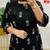  women pure cotton printed black kurta with pant and dupatta