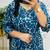  women pure cotton printed blue kurta with pant and dupatta