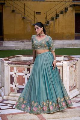 Festive Glam Redefined Chaniya Choli with Zari, Sequins and Embroidery 5