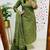  women pure cotton printed green kurta with pant and dupatta