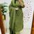  women pure cotton printed green kurta with pant and dupatta