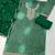 Green chinon semi stitched suit with digital print & embroidery codding sequence work