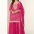 Magenta chinon semi stitched suit with digital print & embroidery codding sequence work