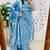  women pure cotton printed blue kurta with pant and dupatta