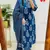Blue Women Pure Cotton Printed Kurta With Pant And Dupatta