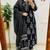  women pure cotton printed black kurta with pant and dupatta