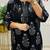 women pure cotton printed black kurta with pant and dupatta
