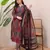Red Women Pure Cotton Printed Kurta With Pant And Dupatta