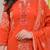  women pure cotton printed orange kurta with pant and dupatta