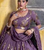 Chocolate Crush Elegance Sequins & Thread Embroidery Chaniya Choli