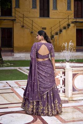 Chocolate Crush Elegance Sequins & Thread Embroidery Chaniya Choli 3