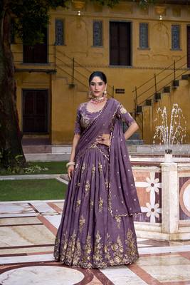 Chocolate Crush Elegance Sequins & Thread Embroidery Chaniya Choli 4