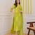  women pure cotton printed green kurta with pant and dupatta