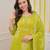  women pure cotton printed green kurta with pant and dupatta