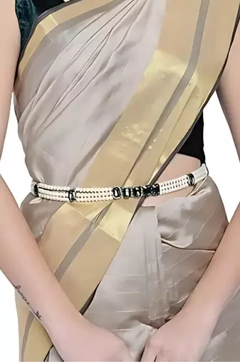 Gold plated traditional ethnic pearl stone adjustable kamarband/belly chain/kandora/wait belt for women 