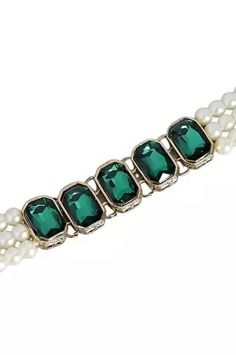 Gold plated traditional ethnic pearl stone adjustable kamarband/belly chain/kandora/wait belt for women 