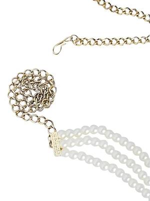 Gold plated traditional ethnic pearl stone adjustable kamarband/belly chain/kandora/wait belt for women  5