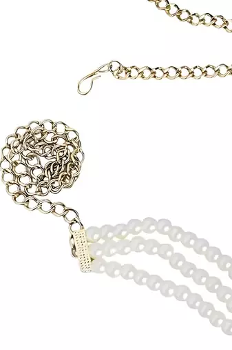 Gold plated traditional ethnic pearl stone adjustable kamarband/belly chain/kandora/wait belt for women 
