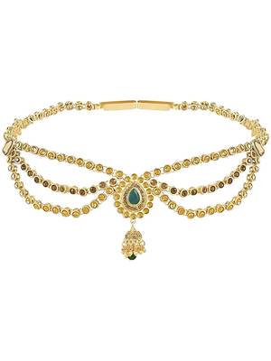 Gold plated traditional kundan stone adjustable kamarband/belly chain/kandora/wait belt for women/girls  2