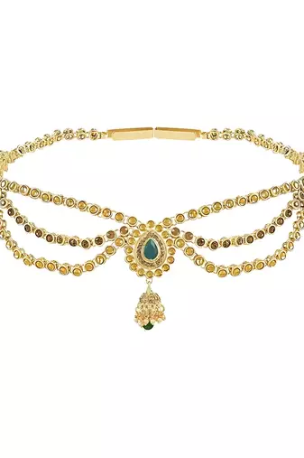 Gold plated traditional kundan stone adjustable kamarband/belly chain/kandora/wait belt for women/girls 