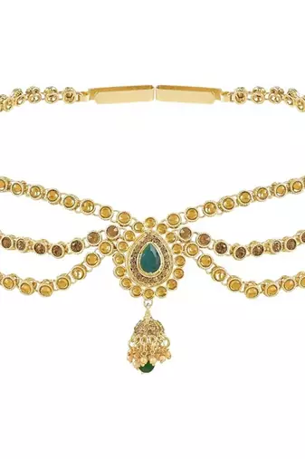 Gold plated traditional kundan stone adjustable kamarband/belly chain/kandora/wait belt for women/girls 