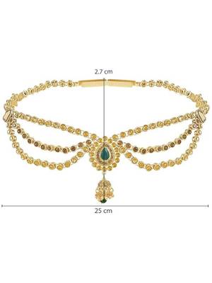 Gold plated traditional kundan stone adjustable kamarband/belly chain/kandora/wait belt for women/girls  4