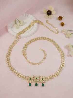 Gold plated traditional kundan adjustable waist chain/belly chain/kamarband for women  1