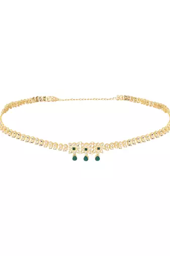 Gold plated traditional kundan adjustable waist chain/belly chain/kamarband for women 