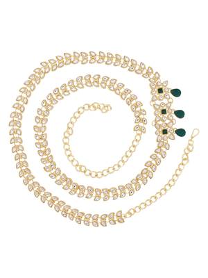 Gold plated traditional kundan adjustable waist chain/belly chain/kamarband for women  4