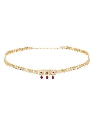 Gold plated traditional kundan adjustable waist chain/belly chain/kamarband for women  3