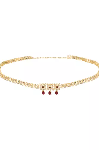 Gold plated traditional kundan adjustable waist chain/belly chain/kamarband for women 