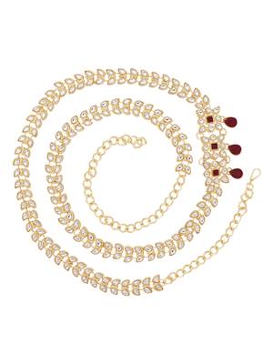 Gold plated traditional kundan adjustable waist chain/belly chain/kamarband for women  4