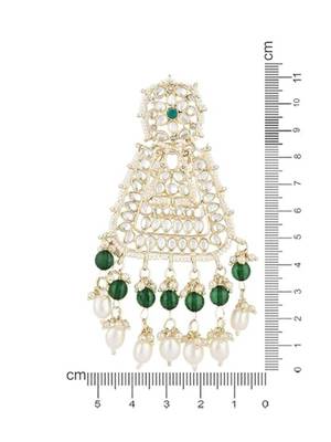 Gold plated traditional kundan & pearl drop dangle earrings for women  5