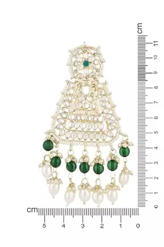 Gold plated traditional kundan & pearl drop dangle earrings for women 