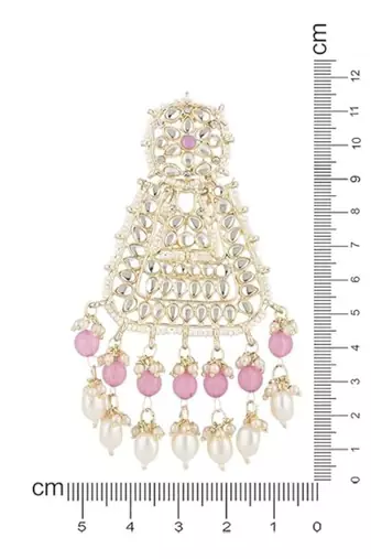 Gold plated traditional kundan & pearl drop dangle earrings for women 