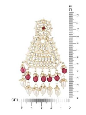 Gold plated traditional kundan & pearl drop dangle earrings for women  5