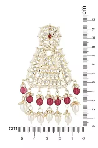 Gold plated traditional kundan & pearl drop dangle earrings for women 
