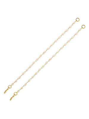 Gold plated traditional pearl hair chain/earchain accessories with hook for women girls  2