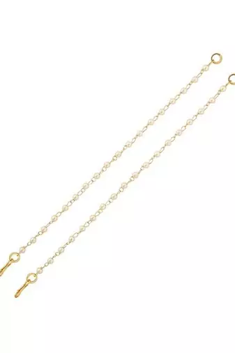 Gold plated traditional pearl hair chain/earchain accessories with hook for women girls 