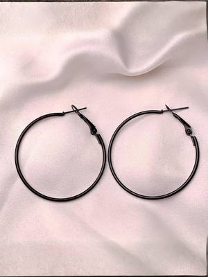 Black plated stylish latest fashion hoop earrings for women/girls  1